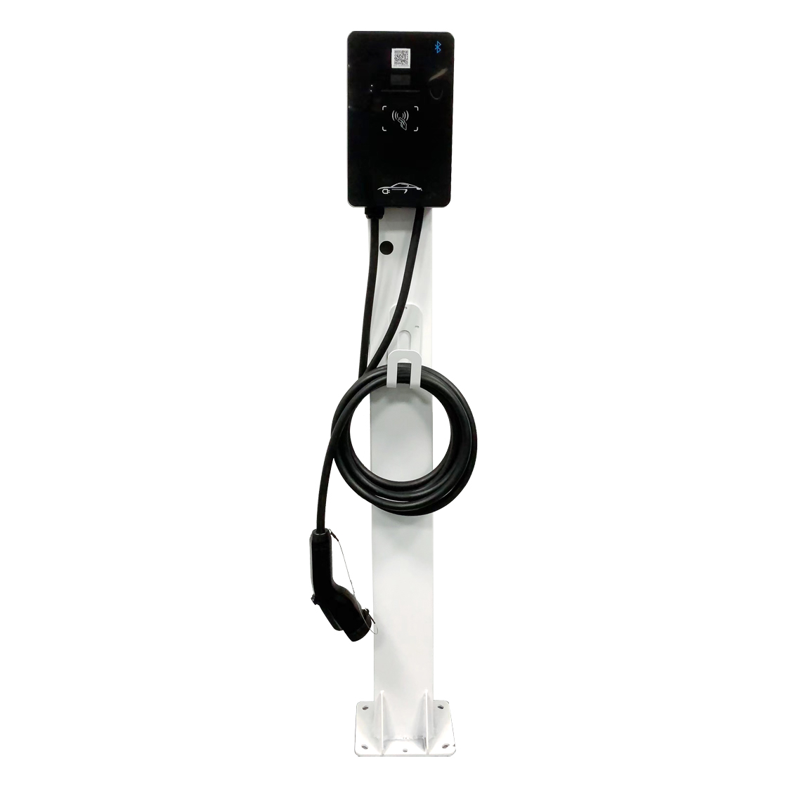 国标7KW家用版单相交流桩 即插即用/刷卡启动 蓝牙功能 LED指示灯 急停按钮 立柱式